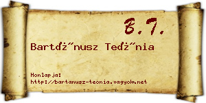 Bartánusz Teónia névjegykártya
